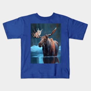 Arctic Moose - Oil paint Kids T-Shirt